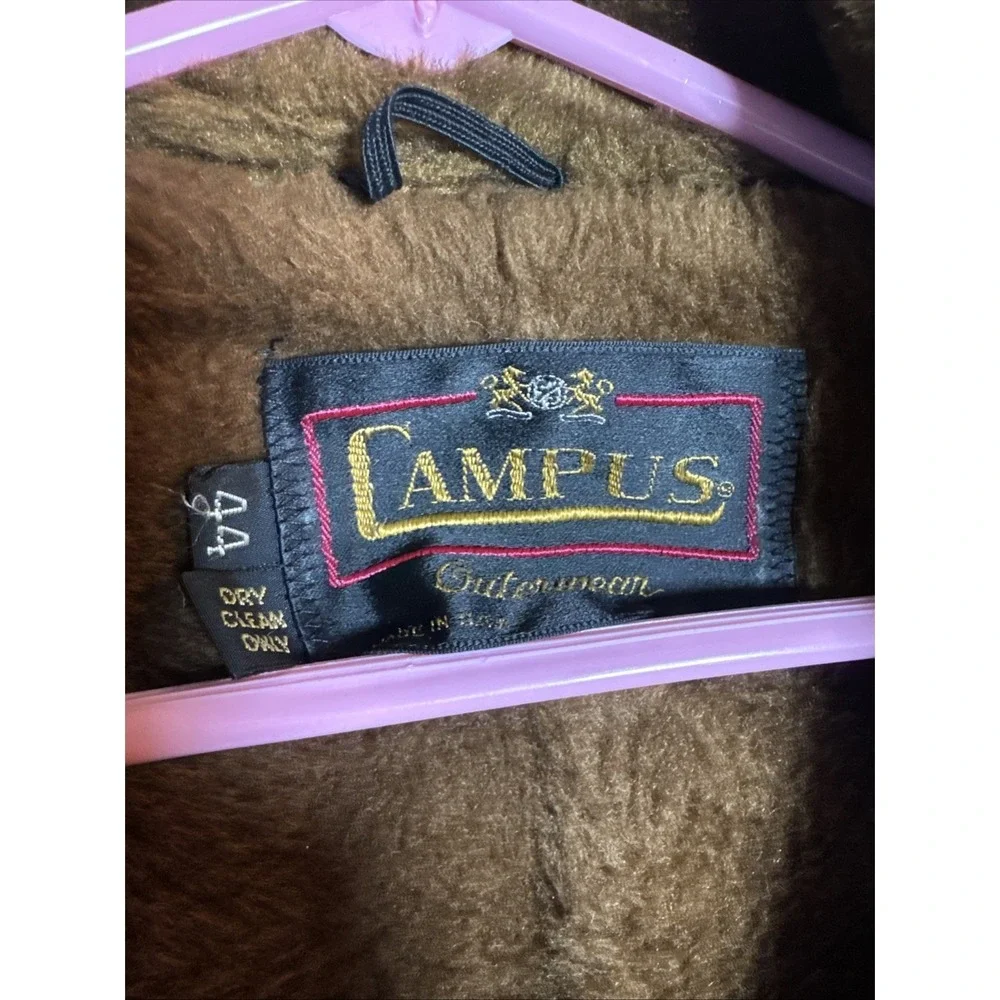 Vintage‎ Campus Outerwear Tan Coat 44 USA Faux Shearling Lined Western Jacket